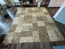 NOBLE EXCELLENCE - KING COMFORTER & 2 SHAMS- REVERSIBLE/ BEIGE /FLORAL