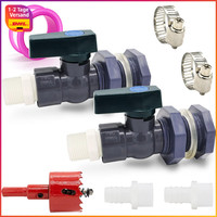 Regentonne Zapfhahn Set 2 StüCk Pvc Ventile 25Mm 16Mm Mit Schlauchadapter FüR