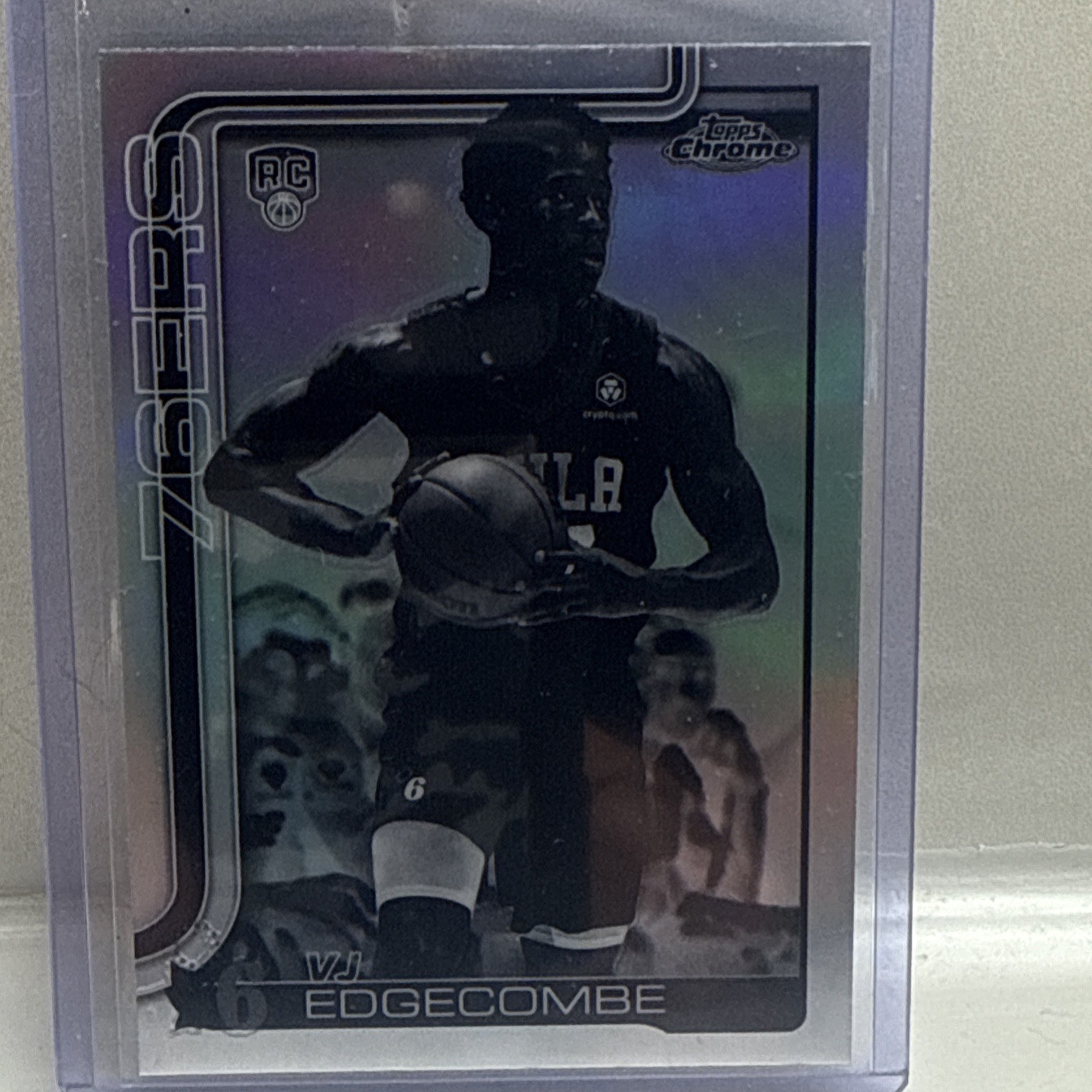 2025-26 Topps Chrome VJ Edgecombe Rookie RC #253 Negative Refractor