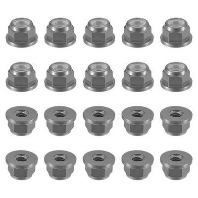 Nylon Insert Sechskant-Mutter 20 Stück M2,5x0,45 für Fahrzeuge titangrau