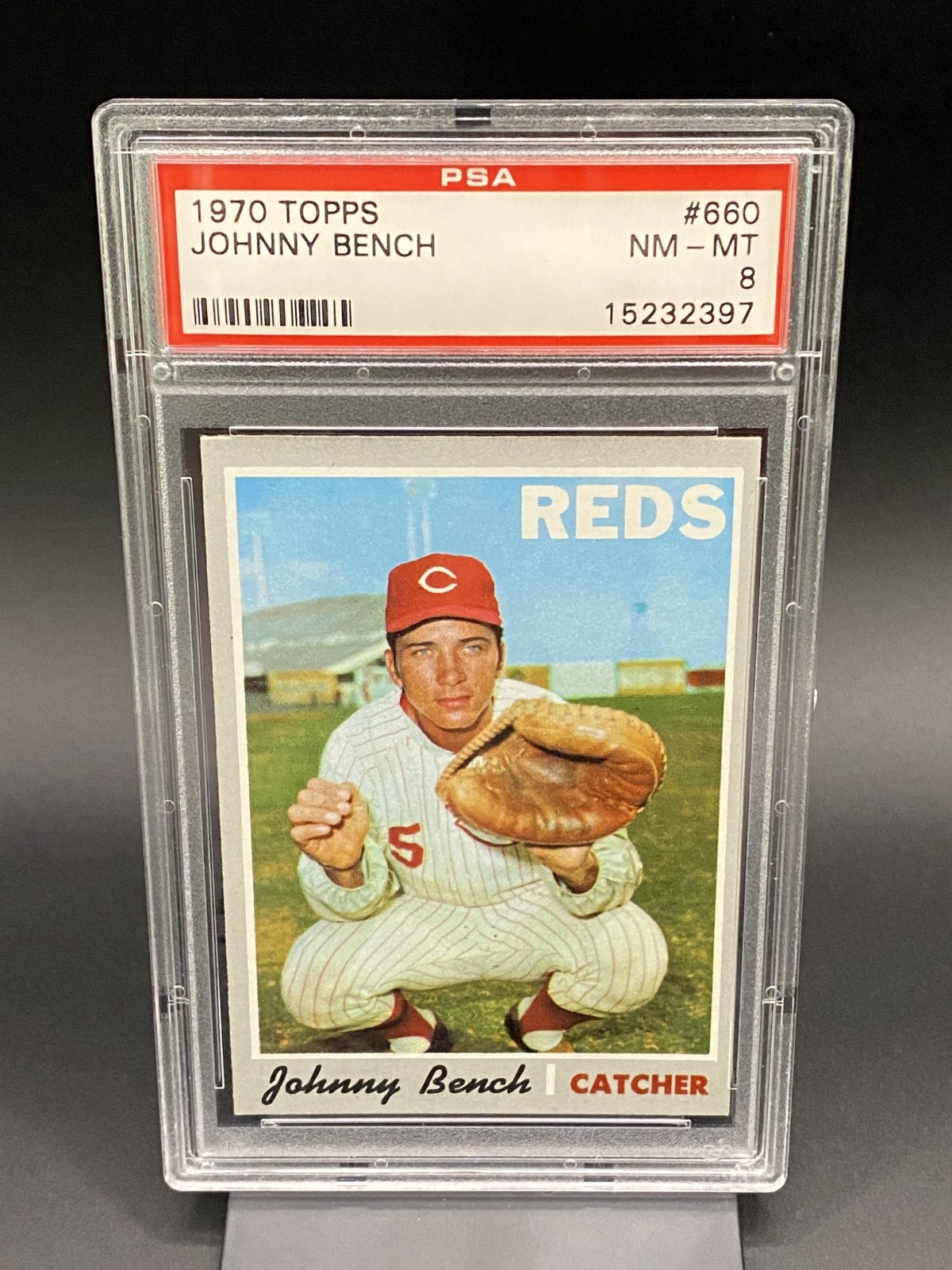 1970 Topps #660 Johnny Bench Cincinnati Reds PSA 8 NM-MT
