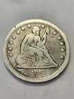 1862 Full LIBERTY SCARCE SEATED LIBERTY QUARTER LOW MINTAGE 932,000 Rare