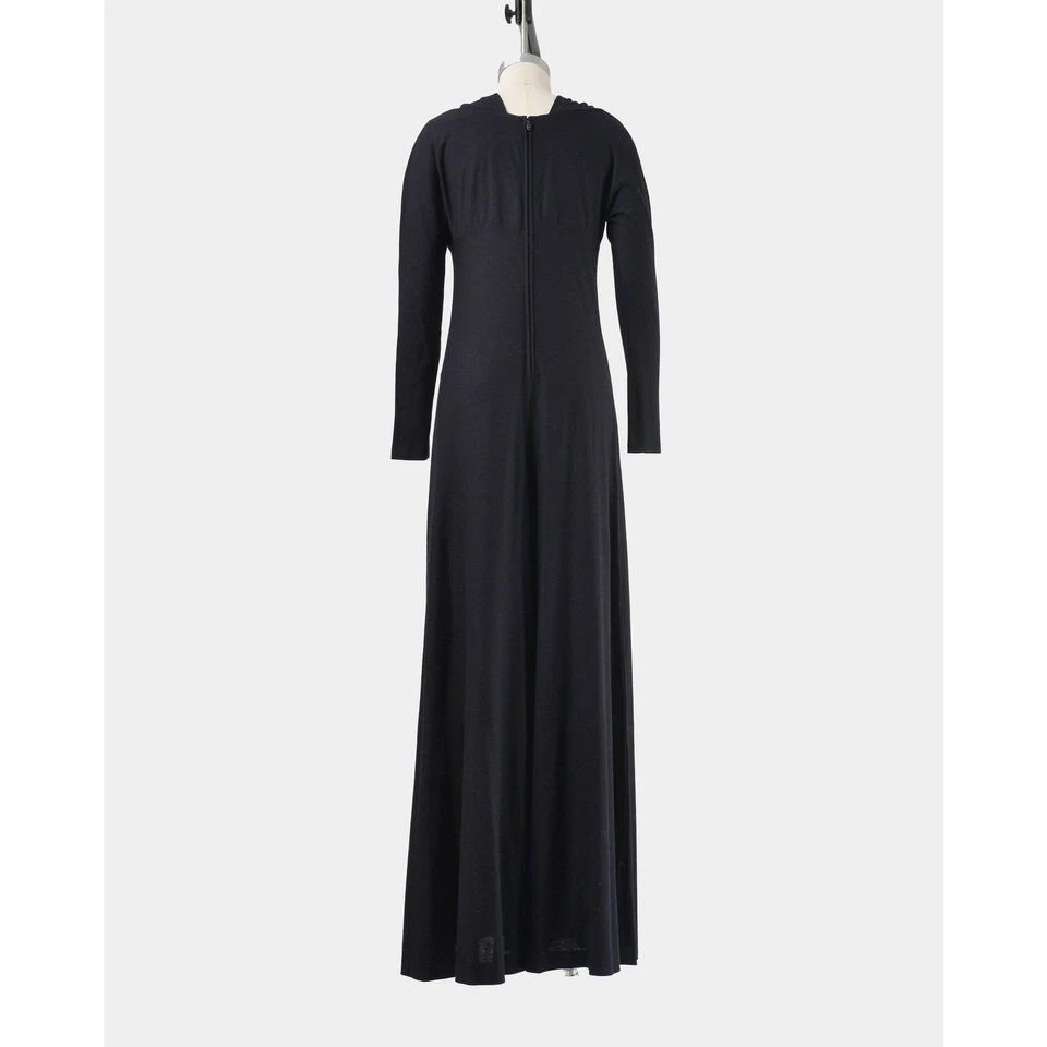 Vintage 70s Black Palazzo Jumpsuit Wide Leg Knit One Piece Jumpsuit size XS S - Image 2 of 4