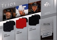 2008-09 SP Game Used Authentic Trios #AF3MRL Modano Ribeiro Lehtinen Jersey /25