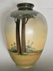 ROSEVILLE POTTERY PAULEO 8 1/2" x 6" ARTS CRAFTS LANDSCAPE VASE FACTORY MINT BIN