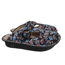 Alegria Clogs PG Lite Patent Leather Butterfly Shoes Mules Size 6.5 Nurse Comfor