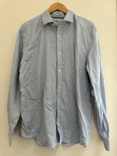 Old Navy The Signature Shirt Mens Slim Fit Built-In-Flex Button-Up Shirt Blue XL