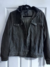 Men's Denim Jacket with Hood Size Medium