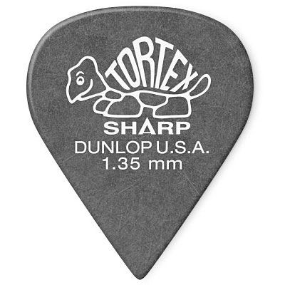 Plektrum Dunlop Tortex Sharp1,35 mm (12 pcs) Plek Pick NEU