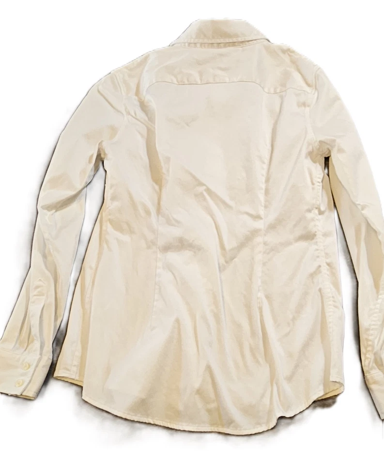 Banana Republic Taylored Fit para mujer blanco con botones talla Petite2, minimalista, Foto 2 de 4