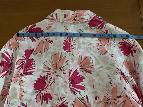 Kim Rogers Petite Linen Women’s Open Front Lined Floral Jacket Size PL - Picture 9 of 9