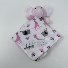 Petite L  Amour Baby Lovey White Pink Elephant Giraffe Soft Security Blanket
