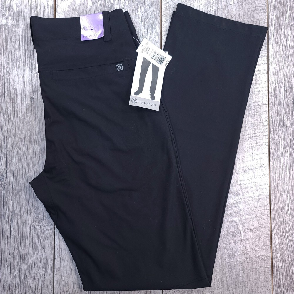 Cloudveil Men's Stretch Performance Chino Pants 30x32 Black Golf to Work Comfort