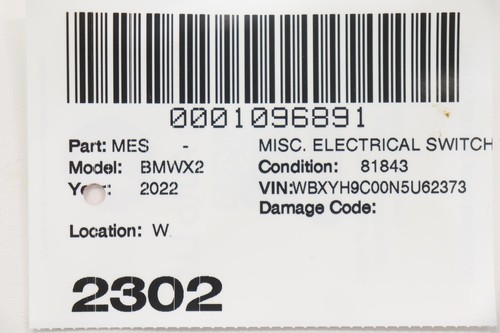 2018 - 2023 BMW X2 F39 CENTER CONSOLE DRIVE MODE TRACTION SWITCH OEM 9374833 - Foto 11 di 11