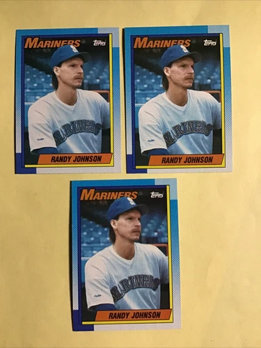1990 Topps Baseball   #431 Randy Johnson  - 3 CARDS LOT  - NM-MINT  3714