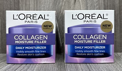 LOT OF 2 L'Oreal Paris Collagen Moisture Filler Daily Moisturizer - 1.7oz