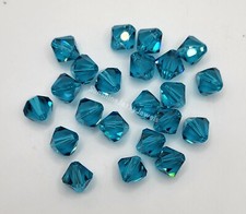 Swarovski Crystal Blue Zircon Bicone Beads; 4 Sizes: 3mm, 4mm, 6mm, 8mm