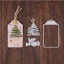 Merry Christmas Metal Cutting Dies Letter Scrapbooking Paper Tree Tag Stencils