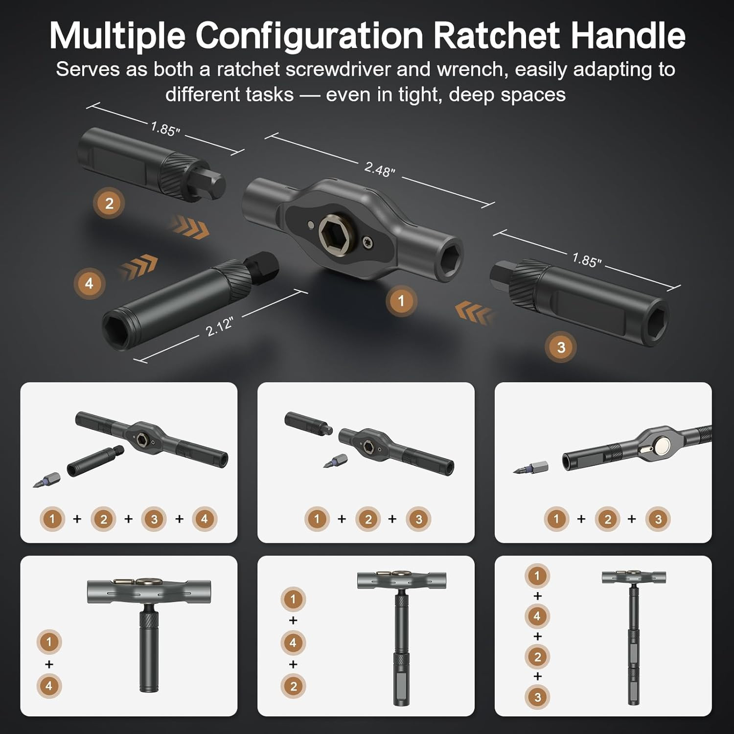 42 in 1 Magnetic Screwdriver Set, DIY Ratchet Screwdriver Set Multi Bit Magnetic