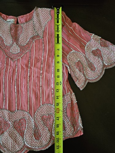Judith Ann Creations Beaded Silk 2 Piece Women’s Medium Pink Lined Sequin - Picture 9 of 15
