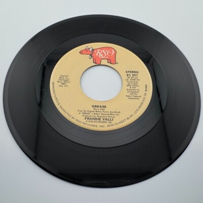 FRANKIE VALLI - Grease - 1978 - VG Vinyl 45 7''  USA RSO Original VG+