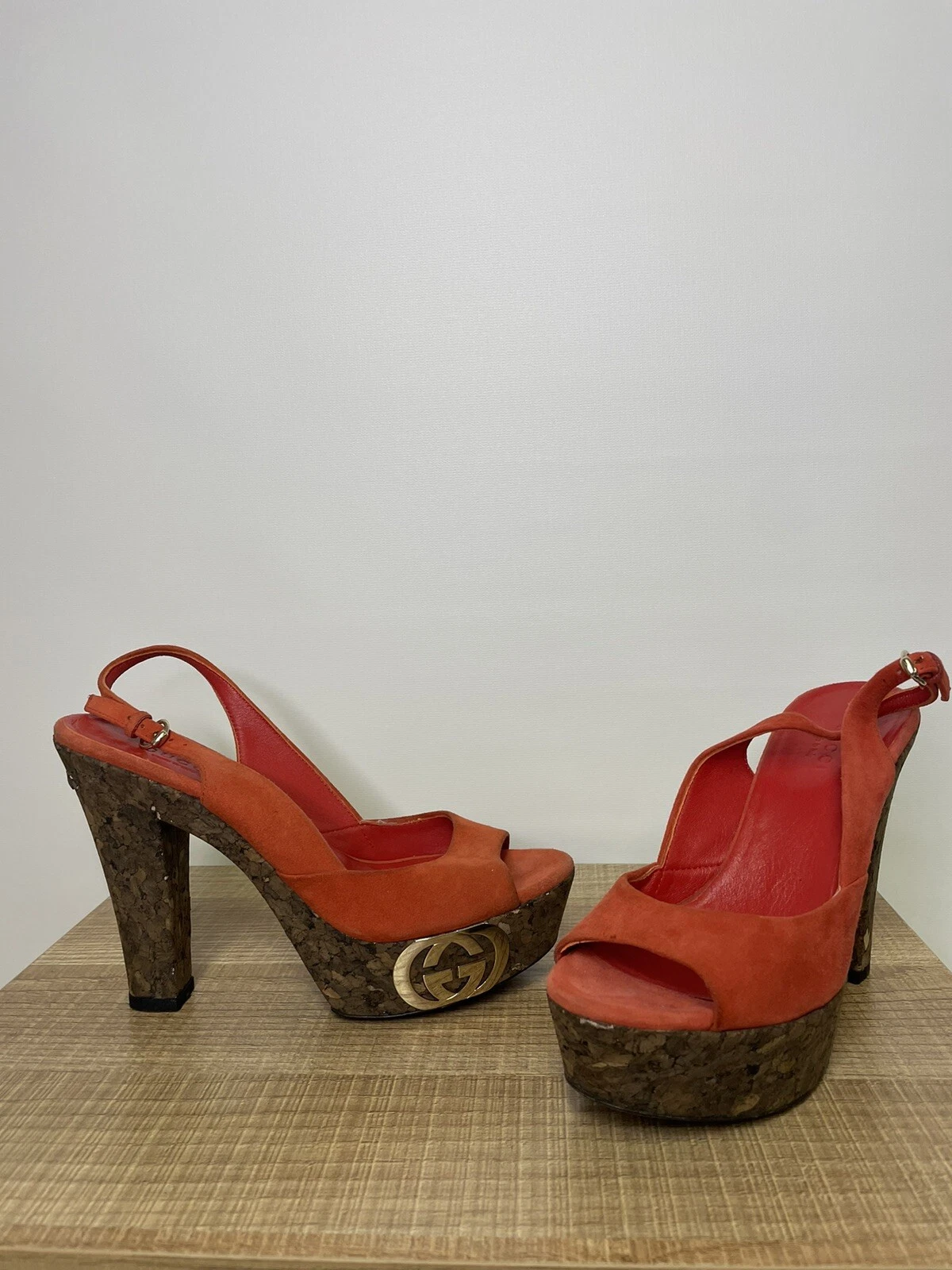 Escarpins arrière en daim logo Gucci I Interlocking G taille 5,5 B