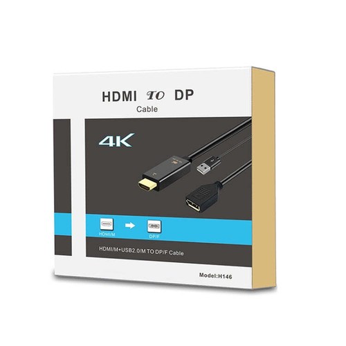 H146 HDMI Male + USB 2.0 Male to DisplayPort Female Adapter Cable, Length:25cm - Picture 2 of 4