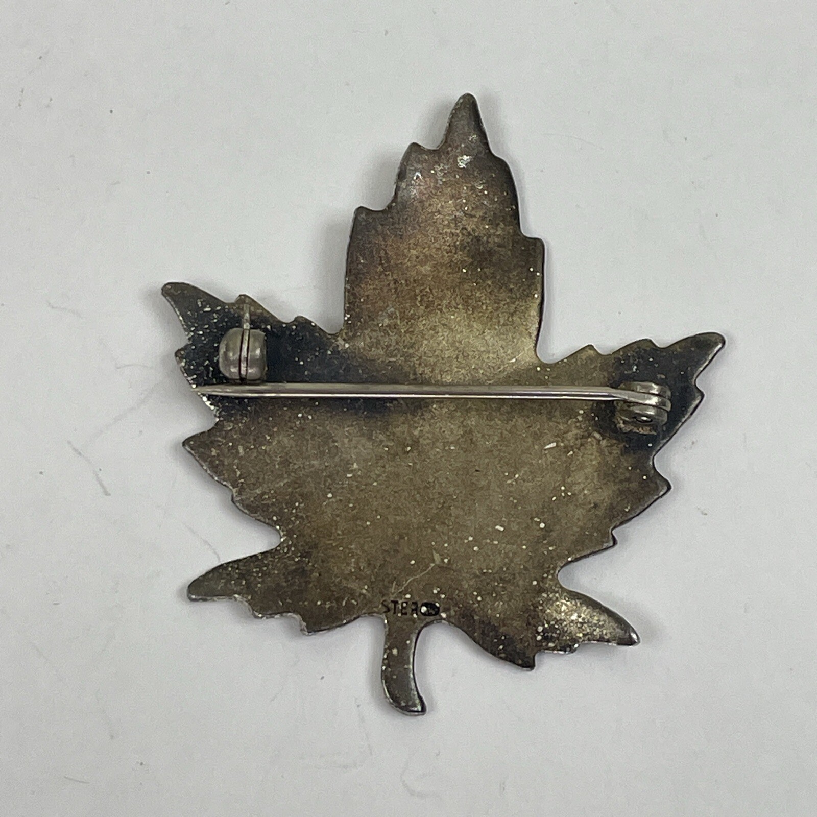 Vintage Signed Sterling Silver Solid Maple Leaf B… - image 4