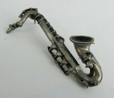 NEW Metal Saxaphone Lapel Hat Pin Made in USA 2" x 3/4"