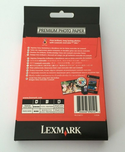 LEXMARK PREMIUM PHOTO PAPER 60 Sheets 4X6 IN. 10X15cm.240 g/m 64lb - Picture 4 of 7
