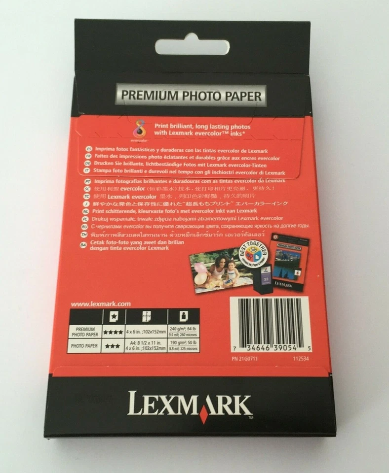 LEXMARK PREMIUM PHOTO PAPER 60 Sheets 4X6 IN. 10X15cm.240 g/m 64lb - Image 4 of 4