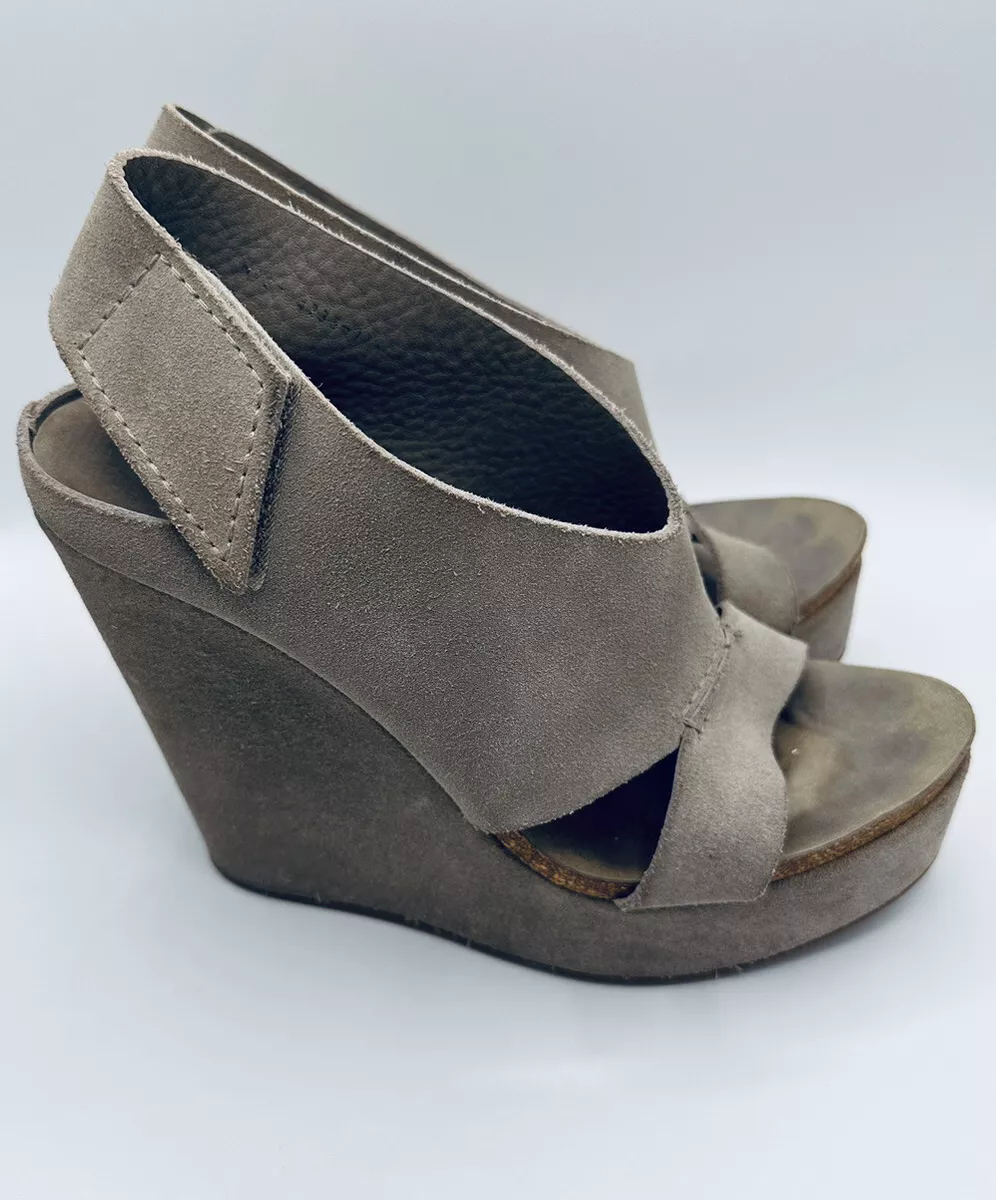 Grey suede hotsell wedge sandals