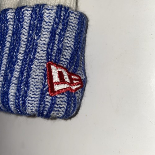 New York Giants Beanie New Era Hat Pom Blue Knit Football Bolts NFL NY - Picture 4 of 13