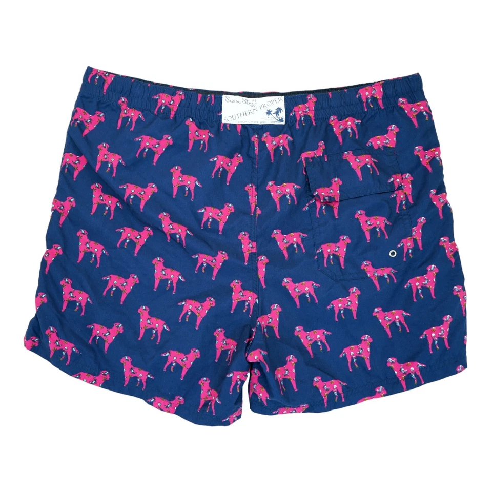 Swim Stuff Southern Proper Men's Trunks Blue And Dogs Prints Size XL - Image 3 of 4