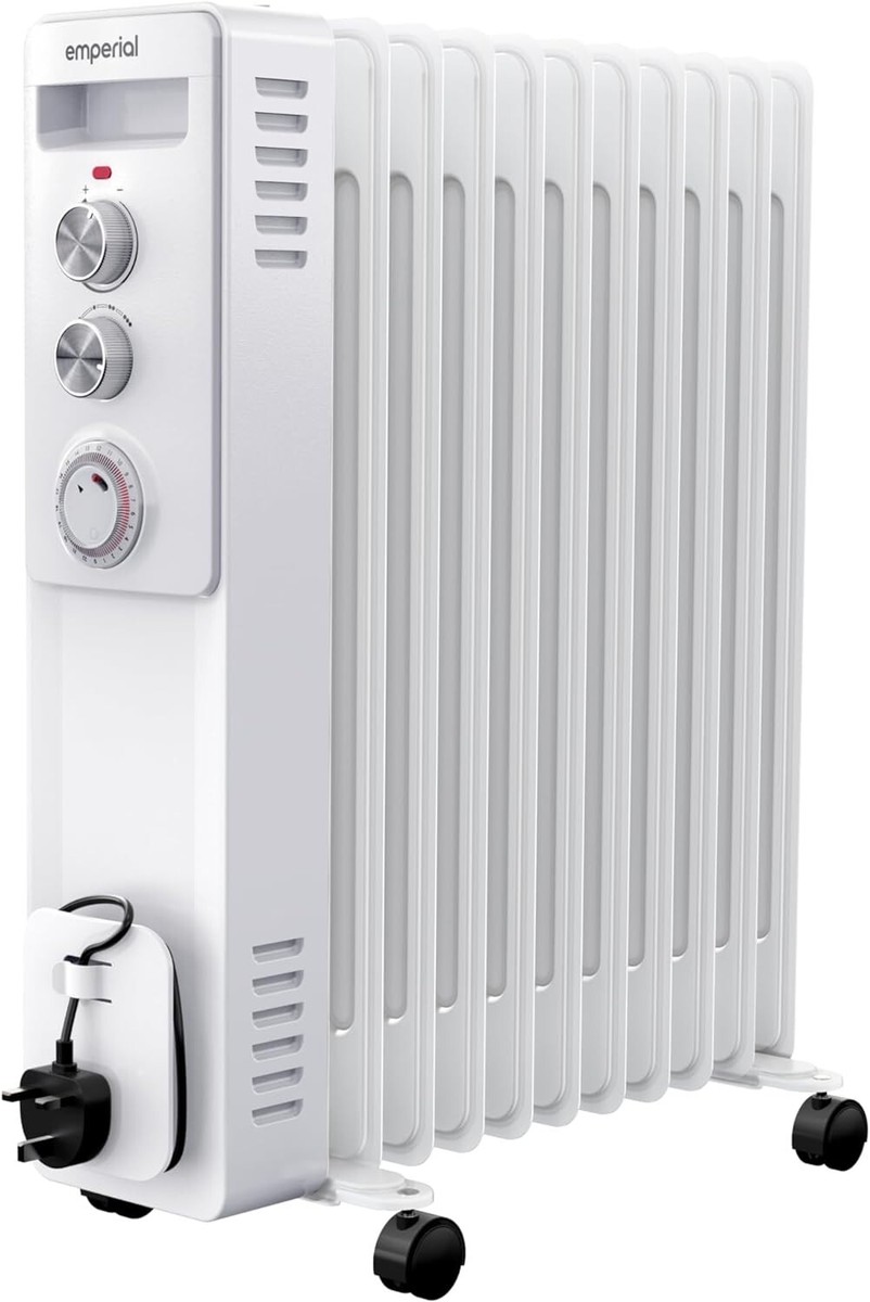 Electric Heater Rhofr5001b Optimus Black Oil Filled Radiator With