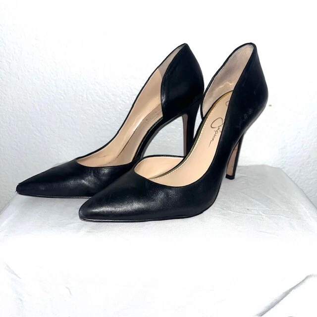 Jessica Simpson 经典黑色细高跟鞋经典高跟鞋派对鞋 8 码 — 第 2/4 张图片