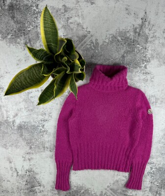 Vintage Moncler Mohair Wool Knited Turtleneck Women Size M Luxury