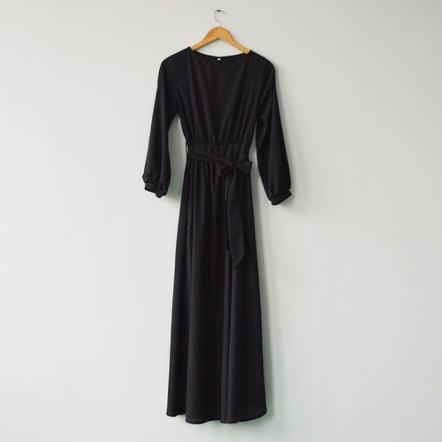 Summer Round Neck Long Dress Bohemian Retro Lantern Sleeve Casual Party Dress - Picture 14 of 29