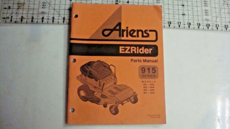 ARIENS EZRIDER 915 MOWER OWNER PARTS MANUAL COLLECTOR VINTAGE OEM 015254A