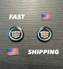CADILLAC 2pcs 1 inch (25mm) Key Fob Emblem Sticker Remote Badge FREE SHIPPING
