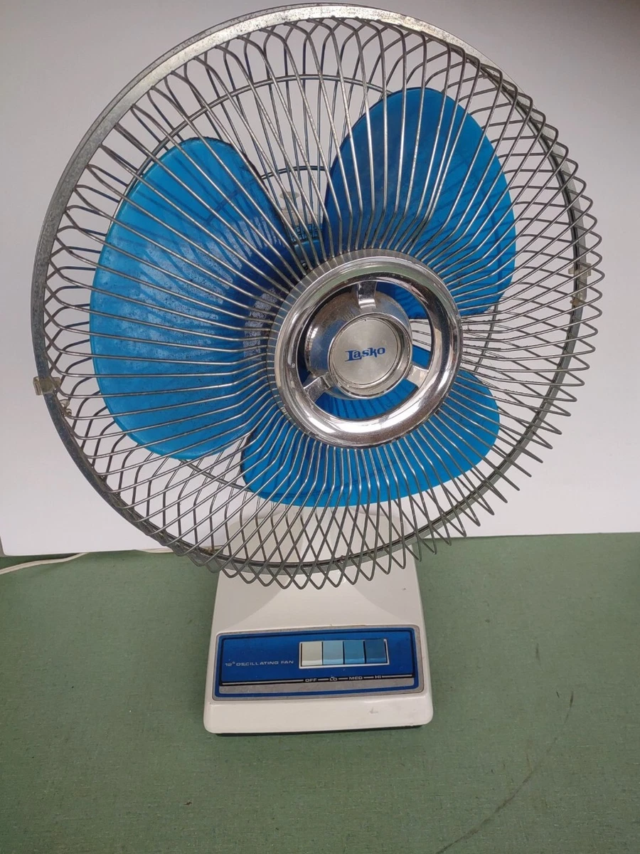 Vintage Lasko 12” Oscillating Fan Blue Blades 3 Speed Type 12-1 Table Desk  | eBay