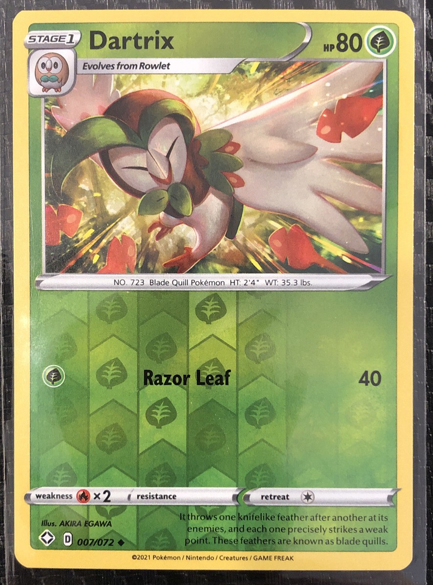 2021 Pokemon Shining Fates Dartrix Reverse Holo Card #007/072 | eBay