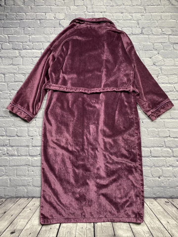 Next Bath Robe Women's Large Burgundy Rhinestone Heart Bling Belted Spa Luxury - Image 3 of 4