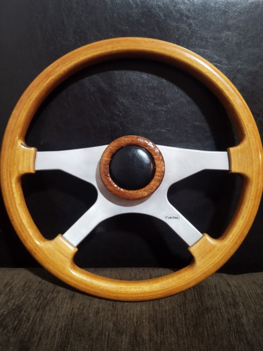 Atiwe H4 Mazda wooden steering wheel 370mm rare JDM KBA 70112