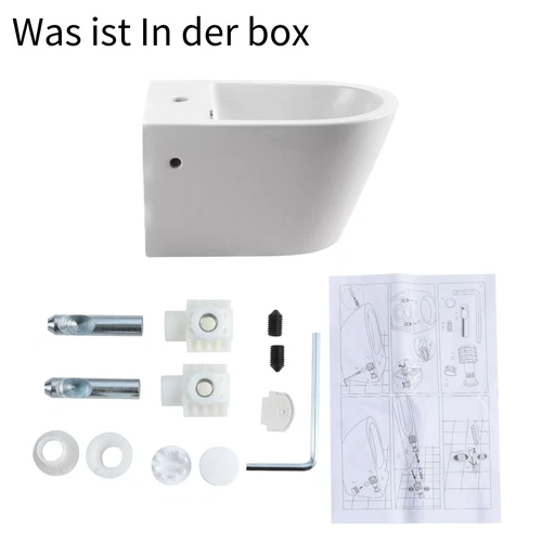 Wand Bidet Set oder Spülrandloses Hänge WC Toilette abnehmbar Soft Close Sitz - Bild 24 von 35