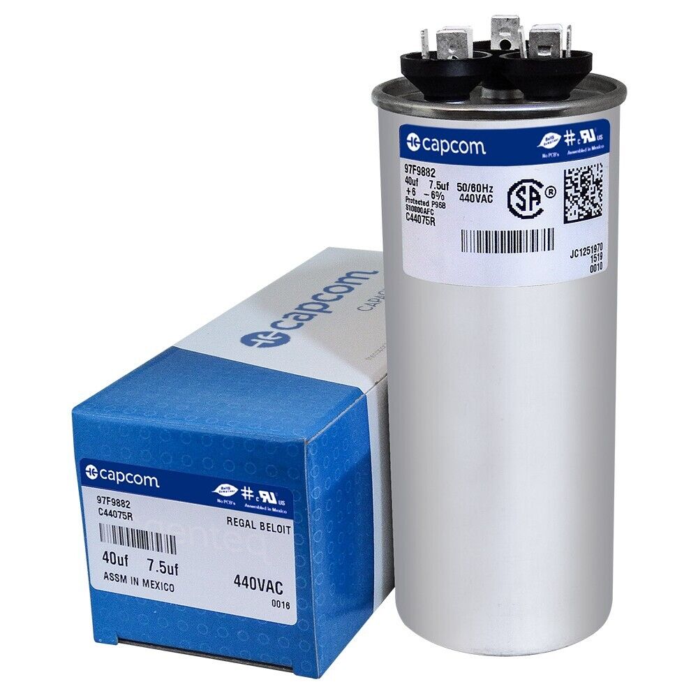 idiot2 97F9882 40 + 7.5 uf MFD 440 Volt VAC - GE Genteq Replacement