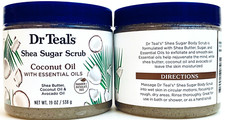 2 Count Dr Teal's Shea Sugar Scrub Coconut Oil With Essential Oils 19 Oz