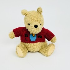 Vintage Classic Pooh Plush Disney GUND Embroidered Honey Jar Stuffed Carpet Toy