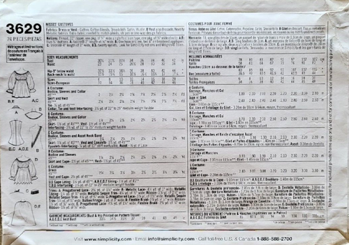 Simplicity 3629 Halloween Costume Sexy Gangster Zoro Robinhood Buckaneer SZ 6-12 - Picture 2 of 3