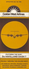 Golden West Airlines system timetable 7/20/80 [5081] Buy 4+ save 25%